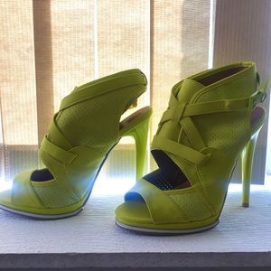 Strappy neon stilettos size 9